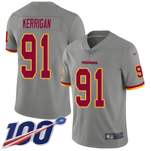Washington Redskins Limited Gray Youth Ryan Kerrigan Jersey NFL Football #91 100th Season Inverted